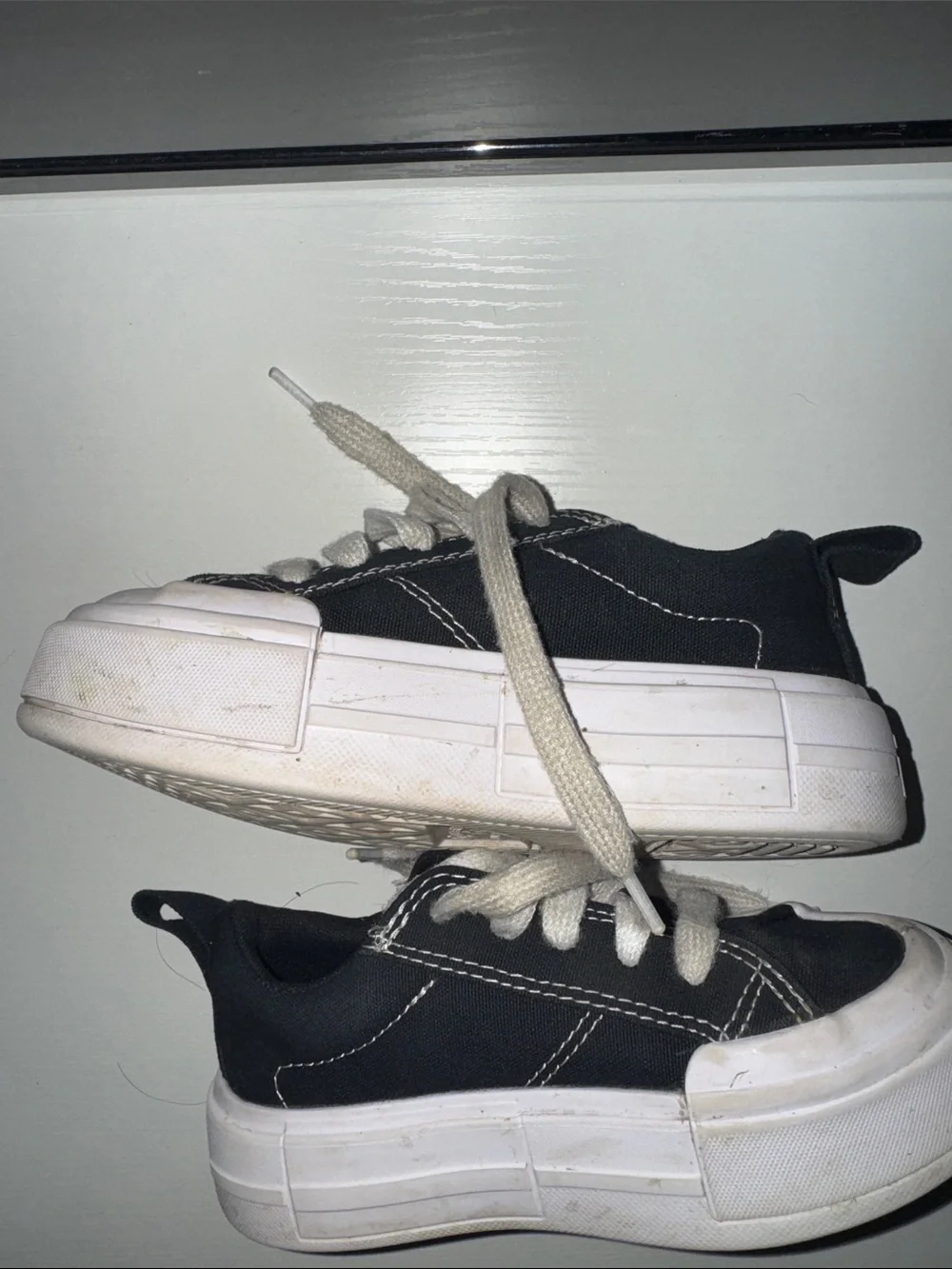 Converse Kids Black Canvas Low-Top Sneakers with White Laces